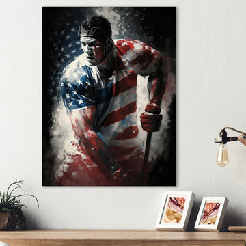 Hockey Playing On The Rink - Sport Hockey Canvas Wall Art